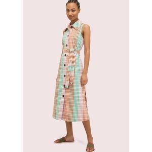 Kate Spade Rainbow Plaid Shirtdress NWT